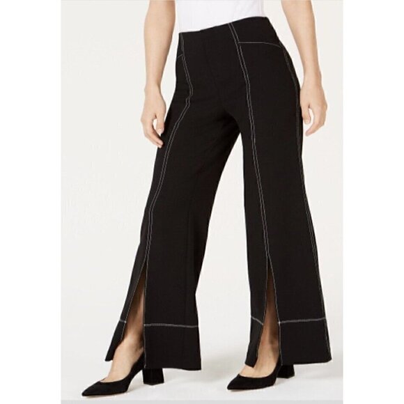 INC International Concepts Women's Split Wide-Leg Pants Black. Size 2. - Picture 7 of 7